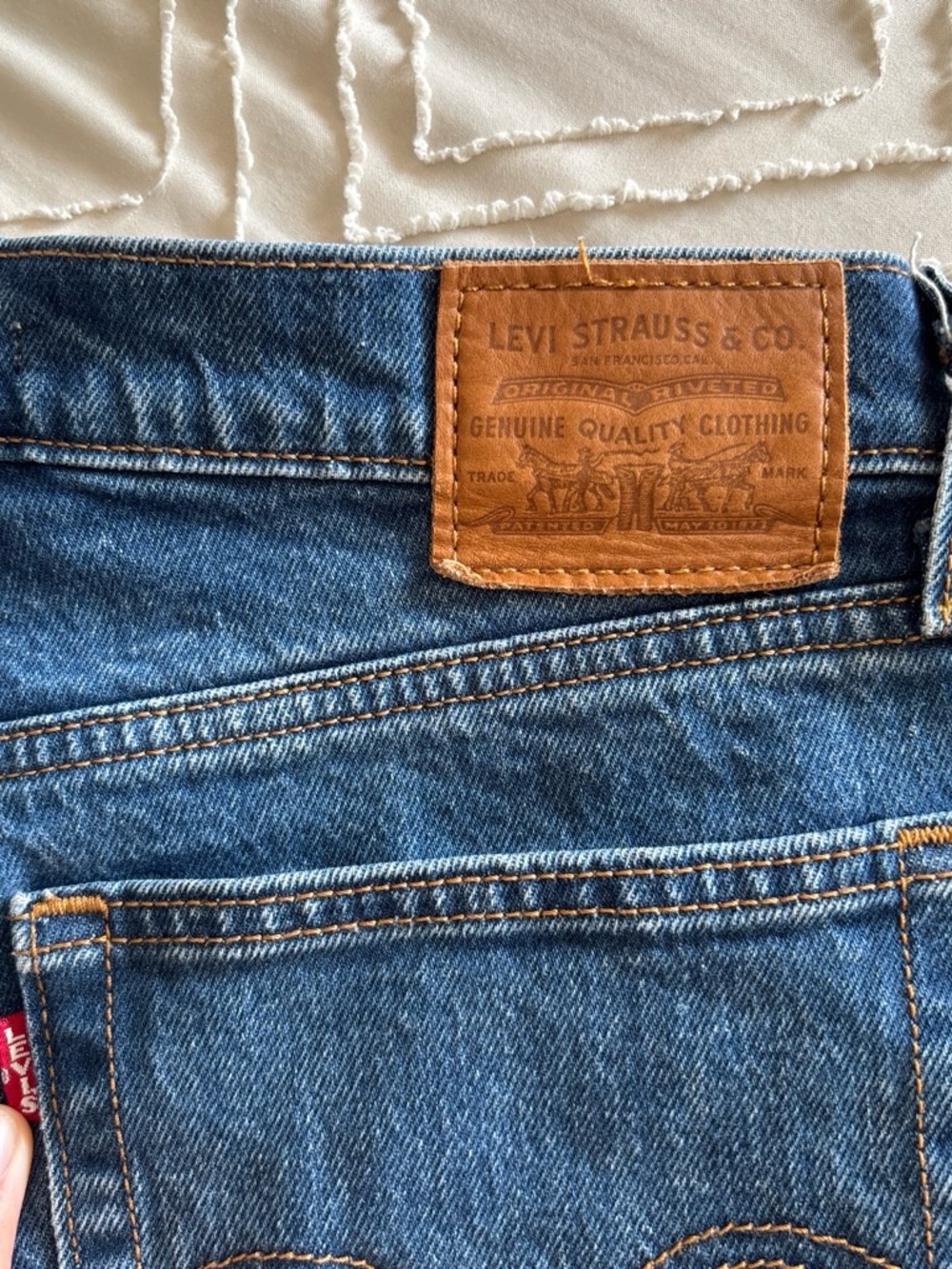 Levi's Women's Wedgie Straight-Leg Jeans - Dark Blue - Picture 5 of 7